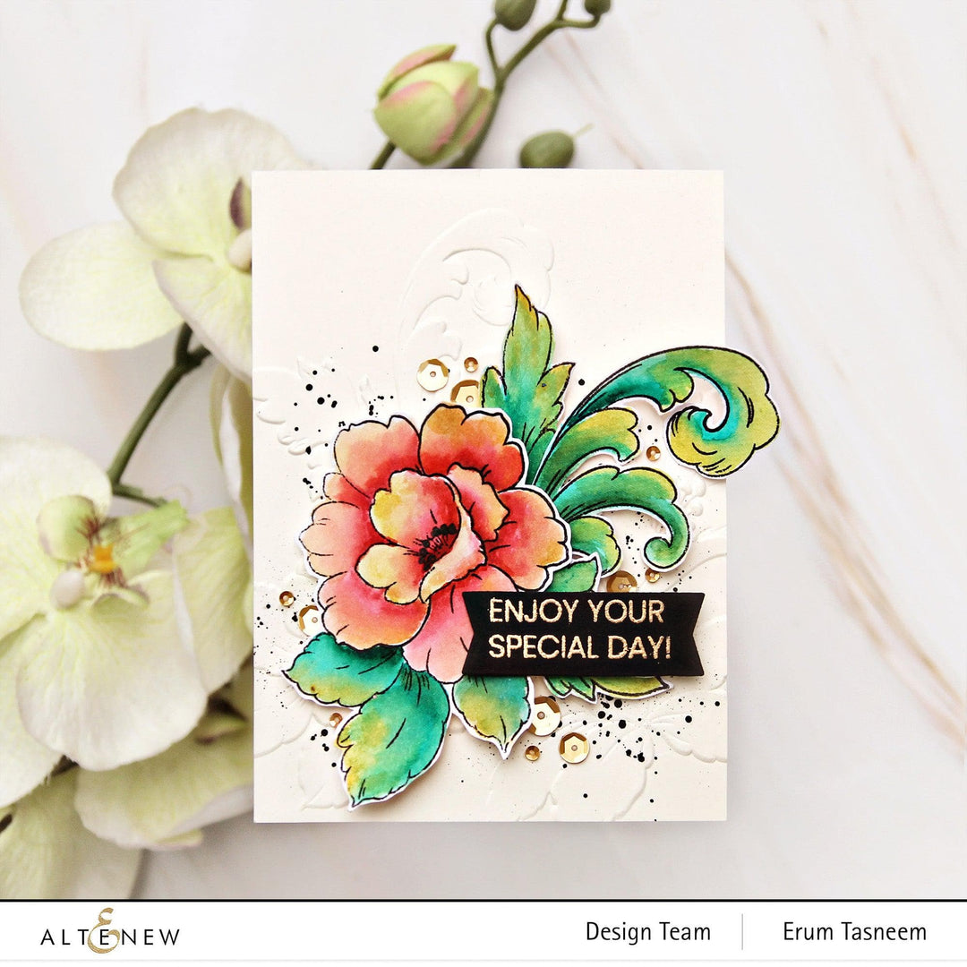EXP Factors Stencil Craft Your Life Project Kit: Floral Acanthus Add-on Layering Stencil for Embossing Folder (4 in 1)