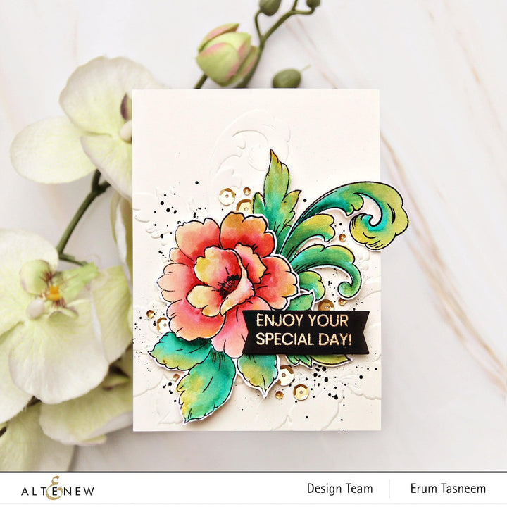 EXP Factors Stencil Craft Your Life Project Kit: Floral Acanthus Add-on Layering Stencil for Embossing Folder (4 in 1)