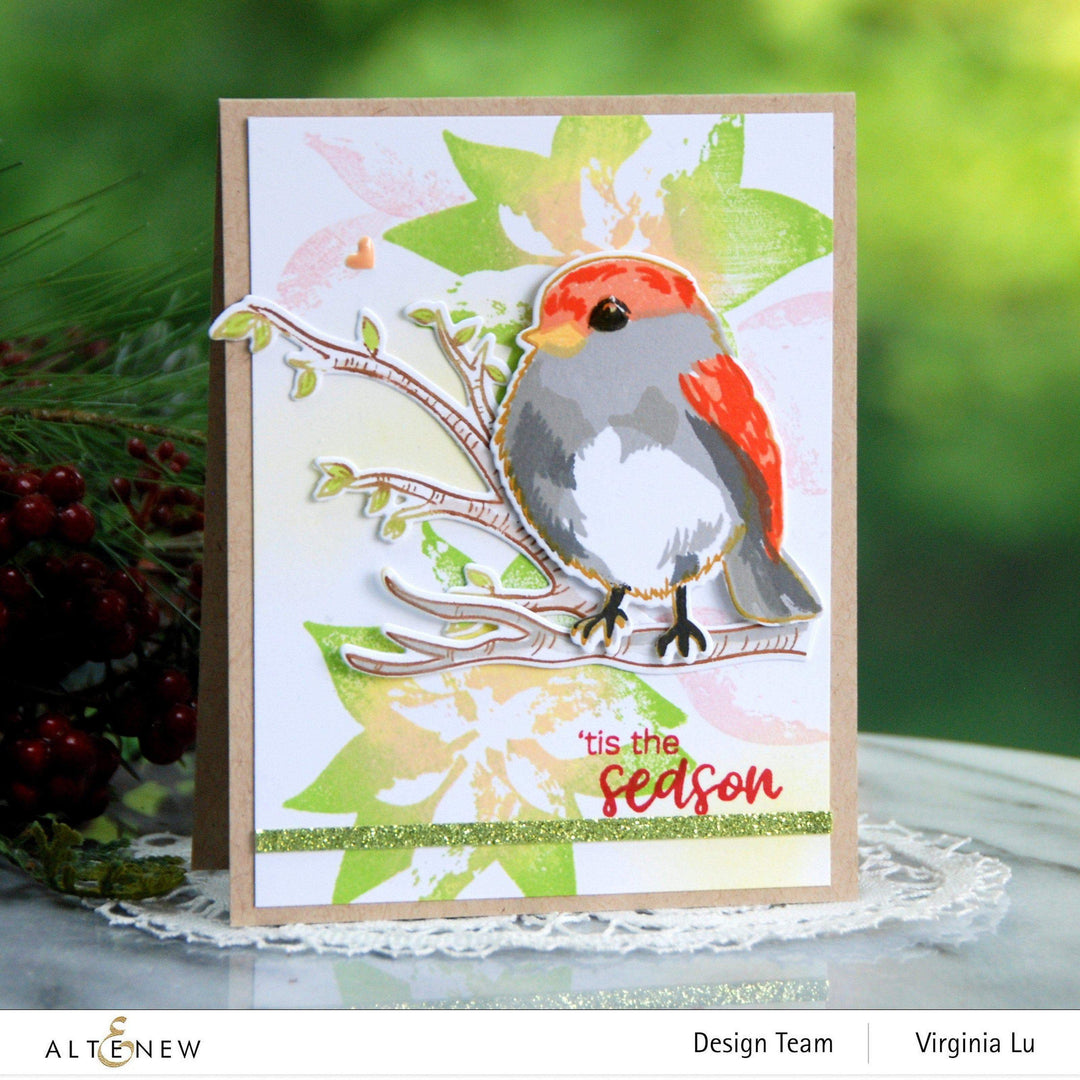 Photocentric Stencil Dry Brush Poinsettia Mask Stencil