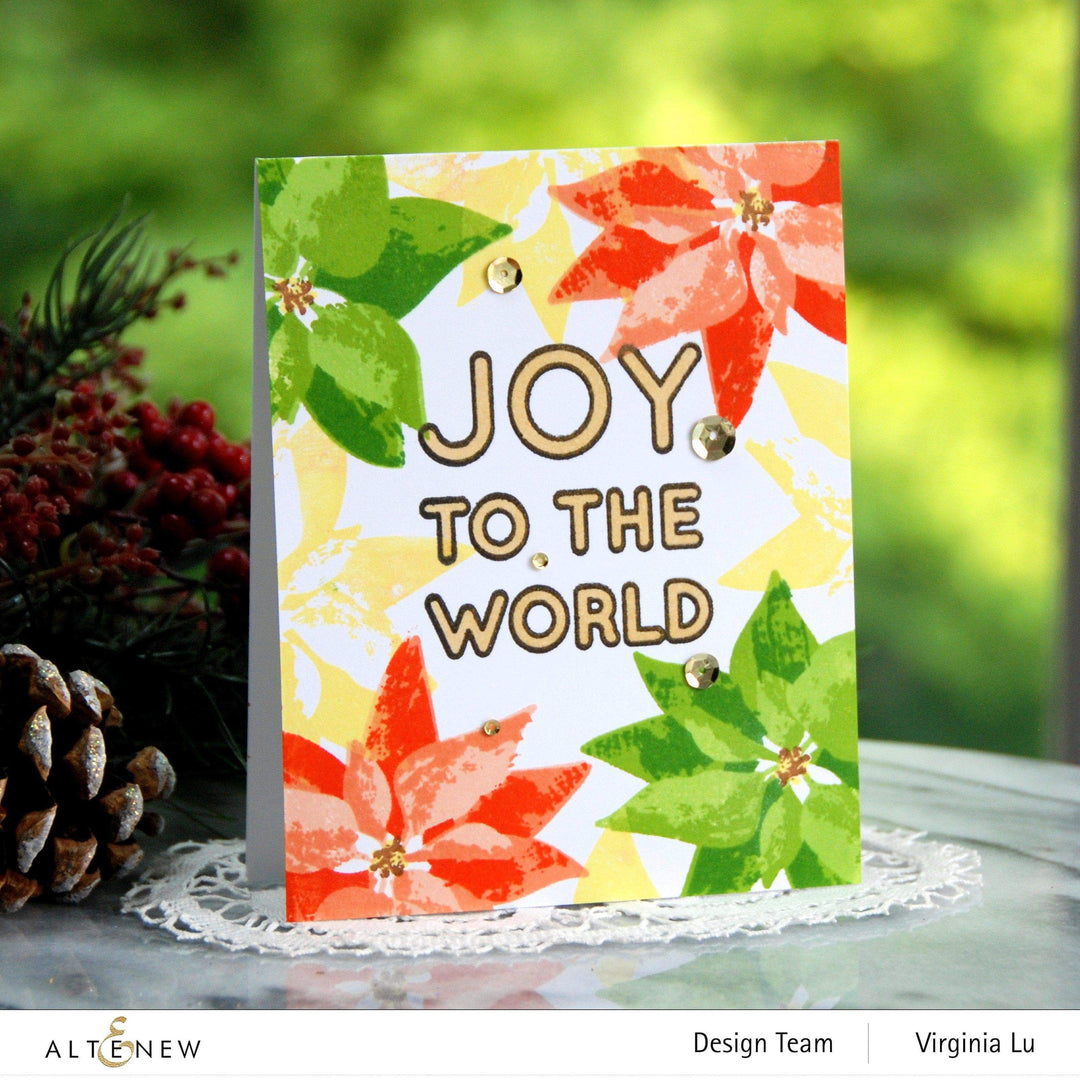 Photocentric Stencil Dry Brush Poinsettia Mask Stencil