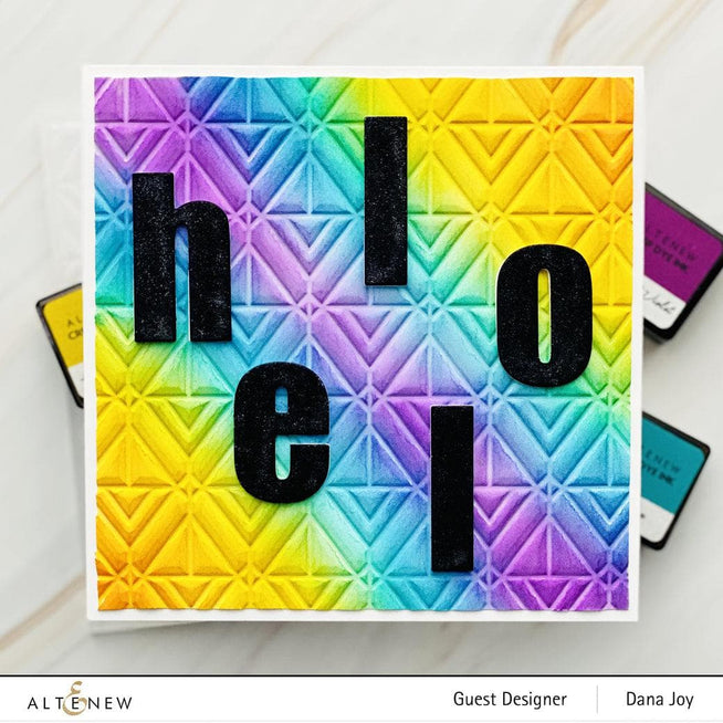 Altenew Stencil & Embossing Folder Bundle Geo Triangles Embossing Folder & Stencil Bundle