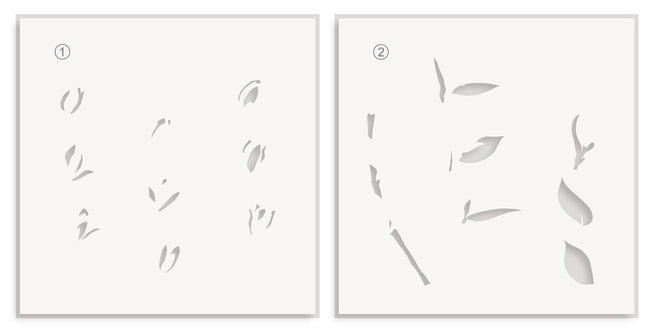 EXP Factors Stencil Floral Sprig Simple Coloring Stencil Set (2 in 1)