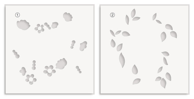 EXP Factors Stencil Flower Wreath Simple Coloring Stencil Set (2 in 1)