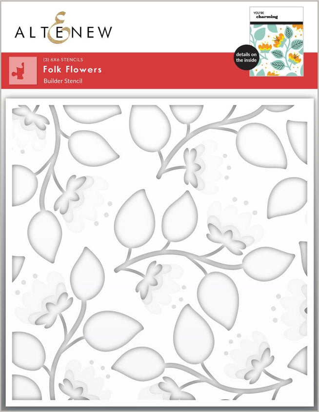 EXP Factors Stencil Folk Flowers Stencil Set (3 in 1)