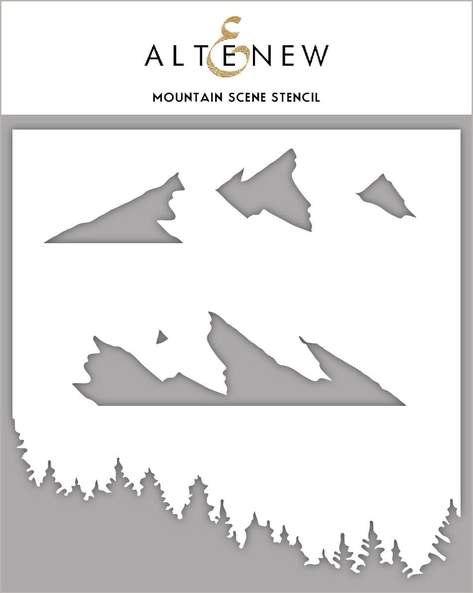 Photocentric Stencil Mountain Scene Stencil