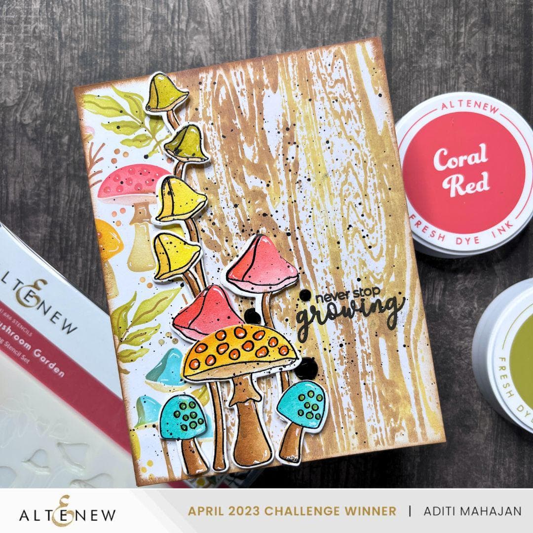 EXP Factors Stencil Mushroom Garden Layering Stencil Set (4 in 1)