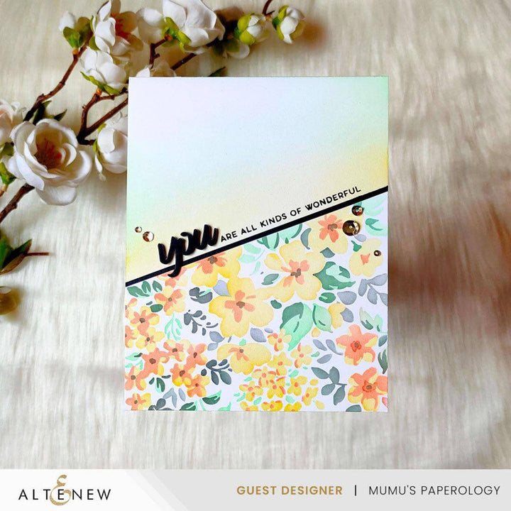 Stencil Art: Ditsy Flowers Wallpaper Layering Stencil Set (7 in 1)