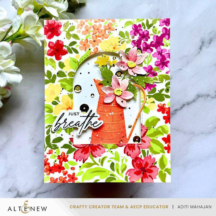 Stencil Art: Ditsy Flowers Wallpaper Layering Stencil Set (7 in 1)