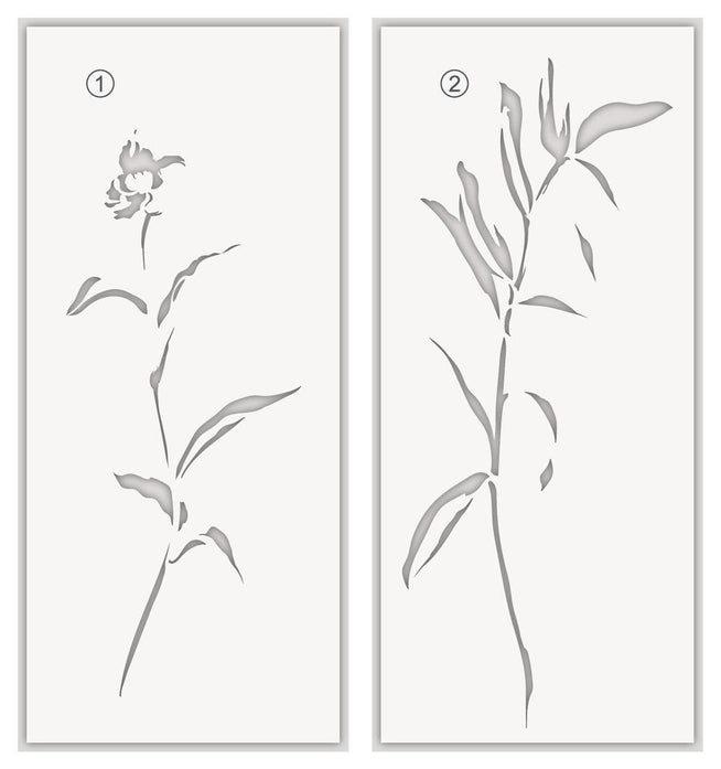EXP Factors Stencil Tall Foliage Simple Coloring Stencil Set