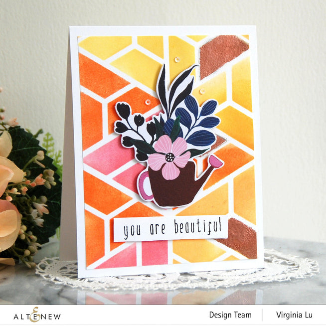 Photocentric Stencil Color Block Triangle Stencil