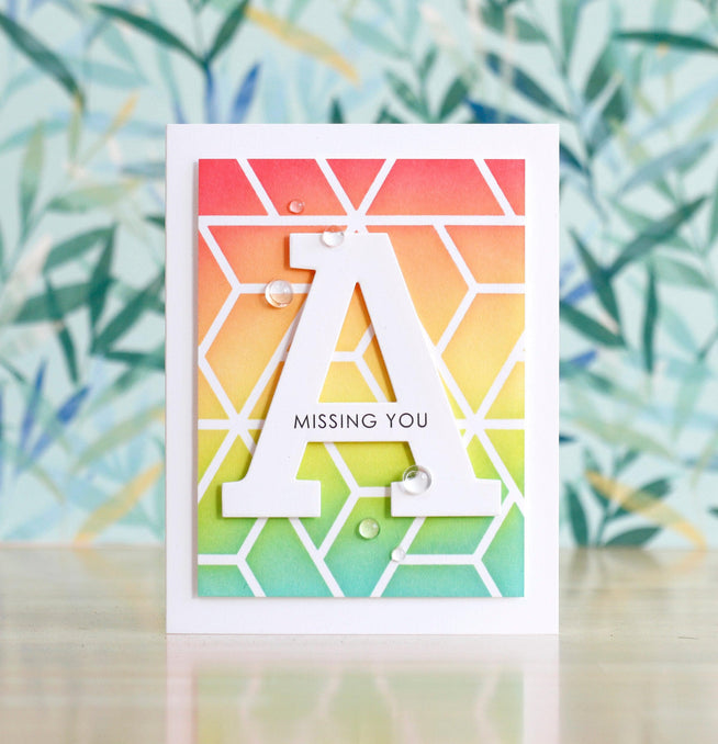 Photocentric Stencil Color Block Triangle Stencil