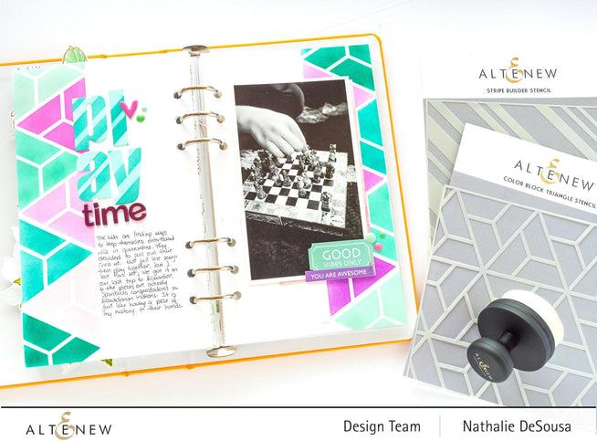 Photocentric Stencil Color Block Triangle Stencil