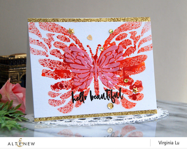 Photocentric Stencil Flowing Butterfly Stencil