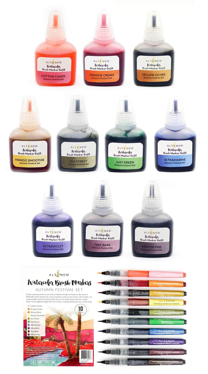 Altenew Watercolor Bundle Autumn Festival Watercolor Brush Markers & Refill Bundle